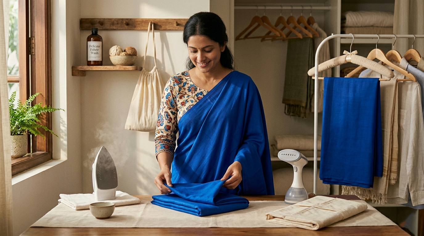 How to Wash & Care for Your Viscose Saree So It Lasts for Years