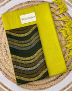 Premium Viscose Cotton Feel Plain Saree with Tassels & Printed Blouse | Soft Lightweight Daily Wear Saree | 0% Polyester | Pista Color Saree