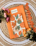 Premium Viscose Cotton Feel Plain Saree with Tassels & Printed Blouse | Soft Lightweight Daily Wear Saree | 0% Polyester| | Light Orange Color Saree